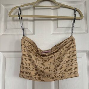 Juicy Couture Tan Logo Print Crop Top